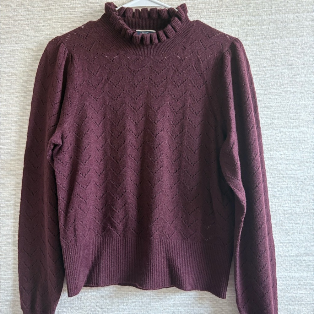 J. Crew Women's Crewneck Sweater in Deep Burgundy